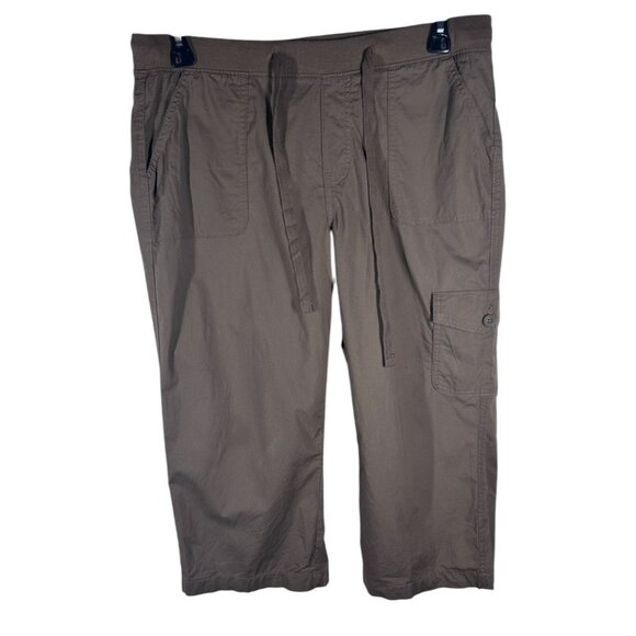 St. Johns Bay Cargo Capri Pants Women's Size Large Brown‎ Preowned - Picture 1 of 8